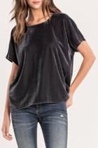  Charcoal Crushed-velvet Top
