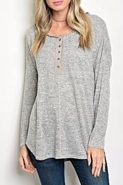  Button Grey Top