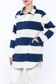  Navy Stripe Tunic Top