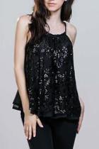  Sequin Black Top