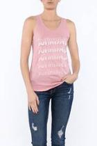  Pink Graphic Tank Top