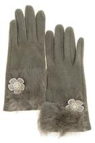  Floral Accent Furry-gloves