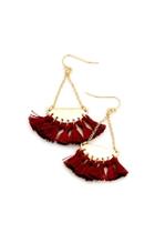 Burgundy Tassel Earrings