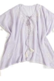  Embroidered Pull-over Tassel Cover Up