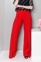  Pleated Red Trousers