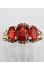  14k Yellow Gold 2.35 Ct Fire Opal And Diamond 3-stone Engagement Ring Size 8.25