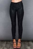 Black Coated Leggings