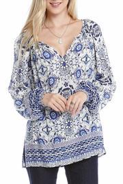  Blue Peasant Top
