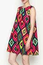  Multicolored Geometric Dress