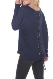  Lace Up Back Dolman Sleeve Top