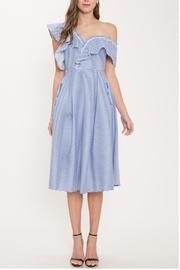  Stripe One-shoulder Dress