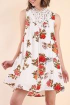  Off-white Floral-print Dress