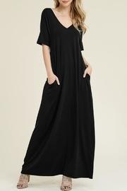  V-neck/pocket Maxi Dress