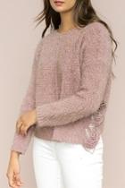  Side Distressed Sweater