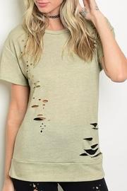  Olive Distressed Tee