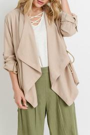  Rolled Up Sleeve Cardigan W/ Adjustable Sides