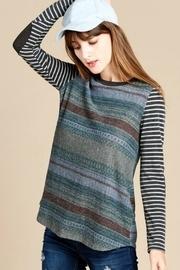  Stripped Multifabric Top