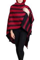  Printed Red Ruana