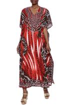  Printed Silk Long Caftan