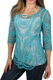 Embroidered Crochet Top