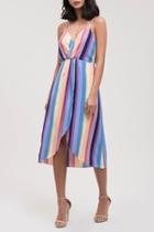  Sleeveless Stripe Midi-dress