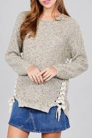  Confetti Lace-up Sweater