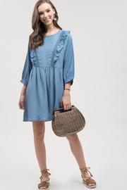  Chambray Dress With Ruffle Detail