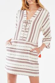  Striped Lace-up Tunic