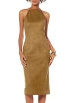  Suede Fitted Dress