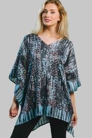  Abstract Satin Tunic