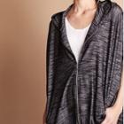  Hooded Zip Up Poncho Top