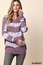  Purple Striped Sweater