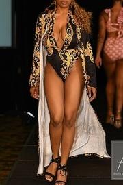  Black And Gold Swimsuit Set