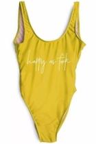  Happy As F Bathing Suit- Yellow