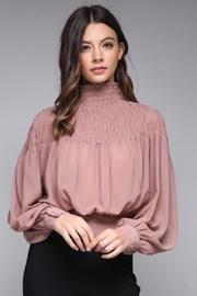  Smocked Tie-back Blouse