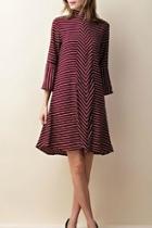  Burgundy Striped Dress