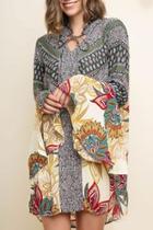  Bell-sleeve Paisley Dress