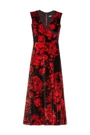  Printed Floral Velvet Dress