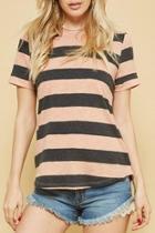  Coral Striped Tee