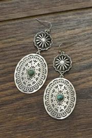  Natural-turquoise-stone Concho Earrings