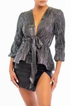  Metal Pleated Blouse
