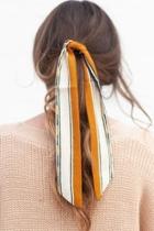  Mustard Color-block Hair-scarf