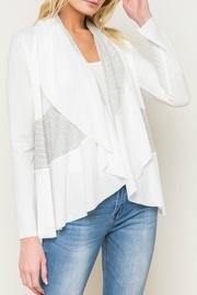  Mix Stripe Shawl Collar Open Cardy