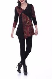  Burgundy Abstract Tunic