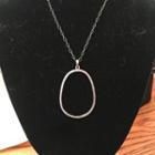  Oxidized Open Oval Diamond Necklace