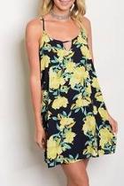  Navy Yellow Floral Dress