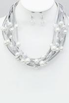  Pearl Multi-strand Necklace/earrings