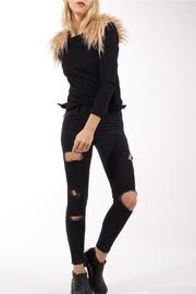  Fur Shoulder Pullover