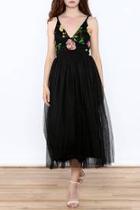  Black Embroidered Sleeveless Dress