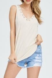  Eyelet-laced V-neck Tank